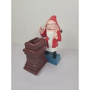 Vintage Cast Iron Mechanical Santa Claus Bank